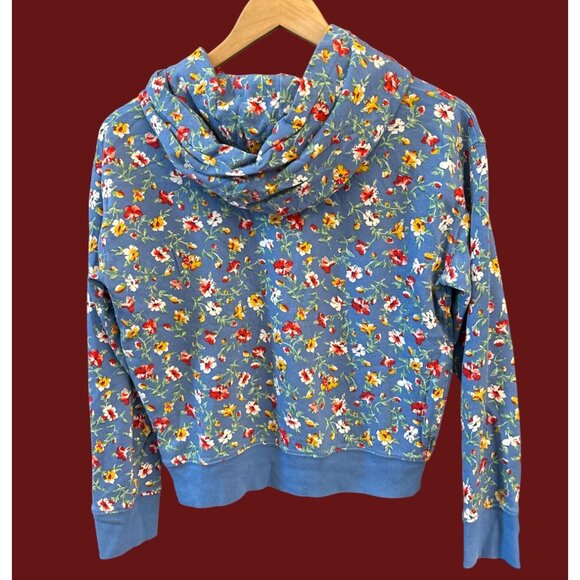 Polo Ralph Lauren Girls Blue Floral Print Hoodie Sweatshirt Cottagecore Preppy - Picture 5 of 6
